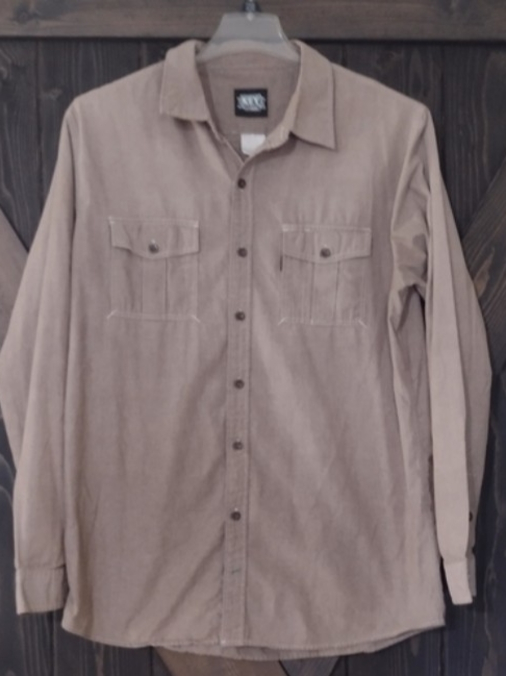 Key Long Sleeve Button Down Shirt Size Large Tall Brown Vintage
